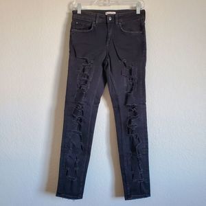 Zara Black Distressed Jeans